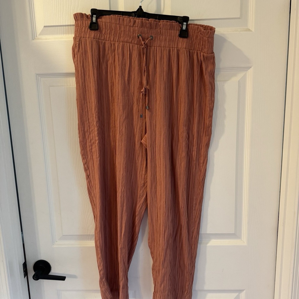 SOHO Apparel Ltd Women's Rust Crinkle Jogger Pants Sz XL Streetwear Active